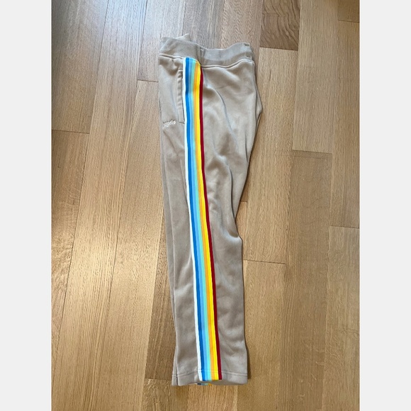 ✨Host Pick✨ Palm Angels Tan Velour Rainbow Stripe Track Pants - Picture 7 of 12